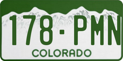 CO license plate 178PMN