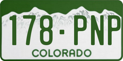 CO license plate 178PNP