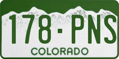 CO license plate 178PNS