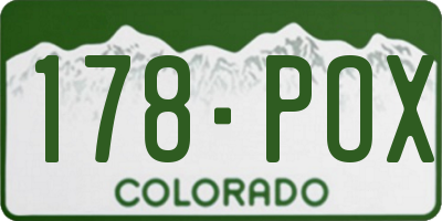 CO license plate 178POX