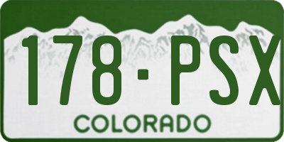 CO license plate 178PSX