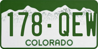 CO license plate 178QEW