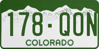 CO license plate 178QON