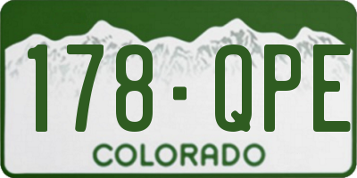 CO license plate 178QPE