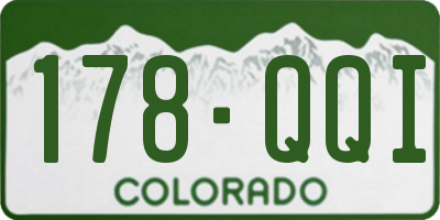 CO license plate 178QQI