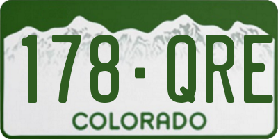 CO license plate 178QRE