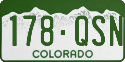 CO license plate 178QSN