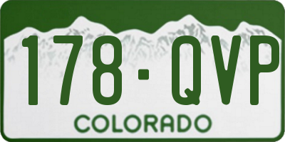 CO license plate 178QVP