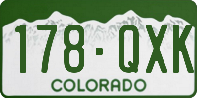 CO license plate 178QXK