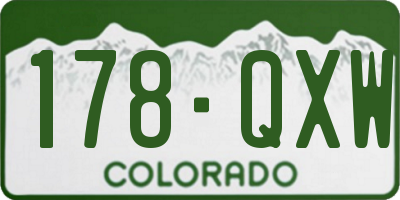 CO license plate 178QXW