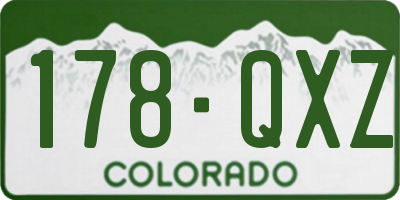 CO license plate 178QXZ