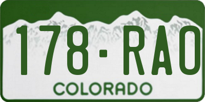 CO license plate 178RAO