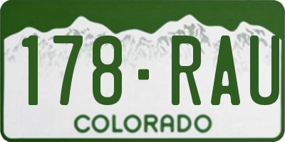 CO license plate 178RAU