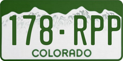 CO license plate 178RPP