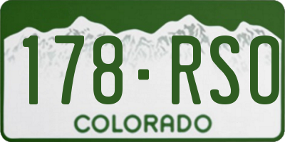 CO license plate 178RSO