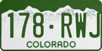 CO license plate 178RWJ