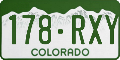 CO license plate 178RXY