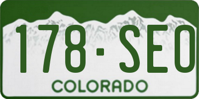 CO license plate 178SEO