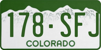 CO license plate 178SFJ