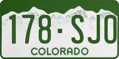 CO license plate 178SJO