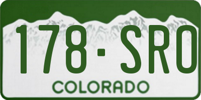 CO license plate 178SRO