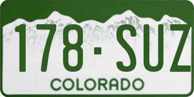 CO license plate 178SUZ