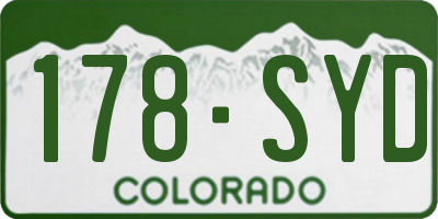CO license plate 178SYD