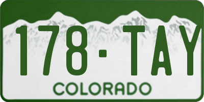 CO license plate 178TAY