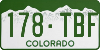 CO license plate 178TBF