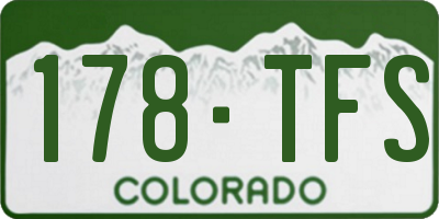 CO license plate 178TFS