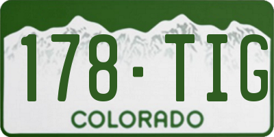 CO license plate 178TIG