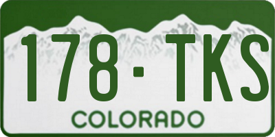 CO license plate 178TKS