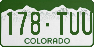 CO license plate 178TUU