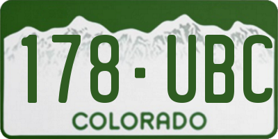 CO license plate 178UBC