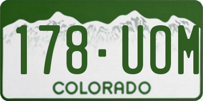 CO license plate 178UOM