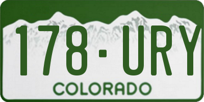 CO license plate 178URY