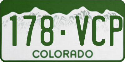 CO license plate 178VCP