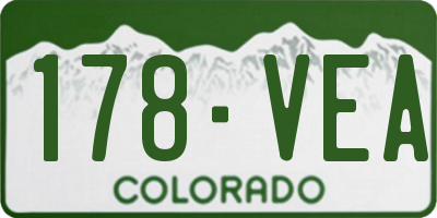 CO license plate 178VEA
