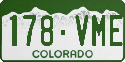 CO license plate 178VME