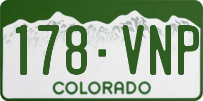 CO license plate 178VNP