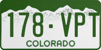 CO license plate 178VPT