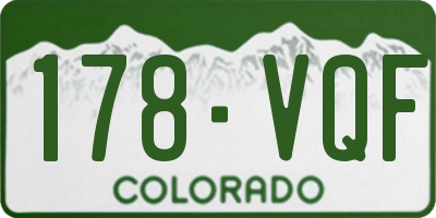 CO license plate 178VQF