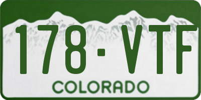 CO license plate 178VTF