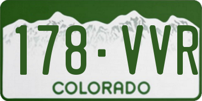 CO license plate 178VVR