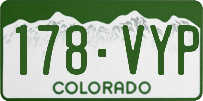 CO license plate 178VYP