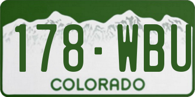 CO license plate 178WBU
