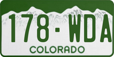 CO license plate 178WDA