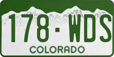 CO license plate 178WDS