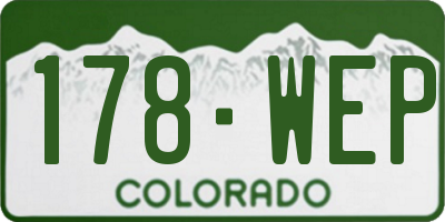 CO license plate 178WEP