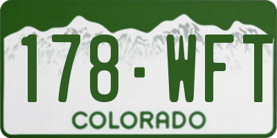CO license plate 178WFT